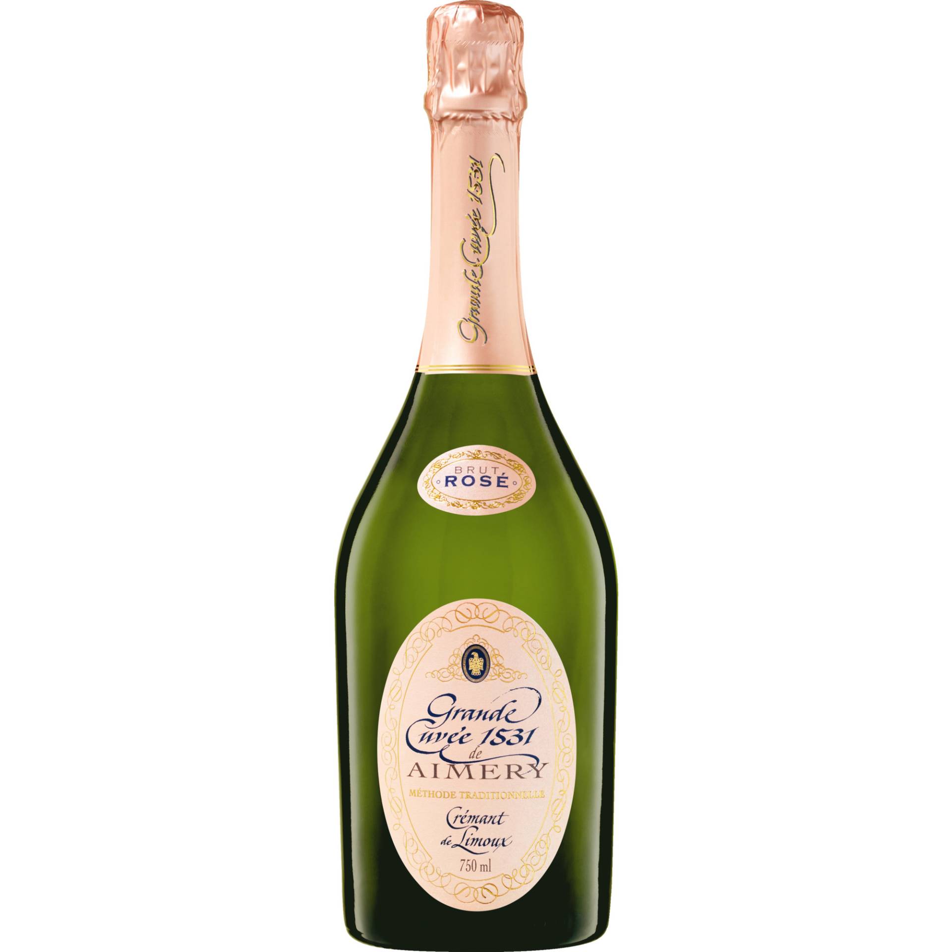 Grande Cuvée 1531 de Aimery Rosé, Brut, Crémant de Limoux AOC, Languedoc-Roussillon, Schaumwein von Les Vignerons du Sieur d'Arques à 11300 LIMOUX, France