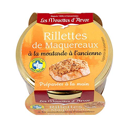 Les mouettes d'Arvor Premium Makrelen-Rillettes mit Senf 125 g – diese Kombination aus frischer Creme und Senf wird Sie mit ihrem süßen und zarten Geschmack überraschen. von Les mouettes d'Arvor