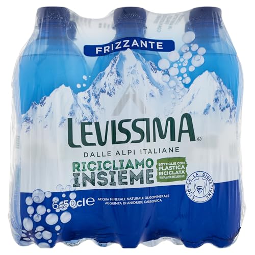 LEVISSIMA Acqua Minerale Oligominerale Frizzante Bottiglia Piccola 50cl x 6 von Levissima