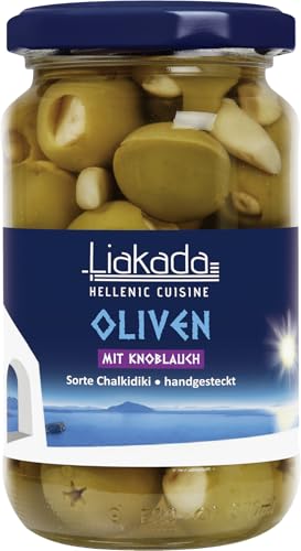 Liakada Grüne Oliven mit Knoblauch handgesteckt extra groß von Liakada