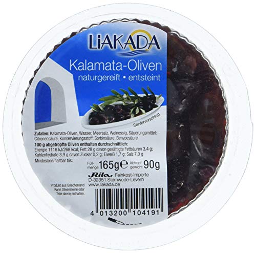 Liakada Kalamata Oliven entsteint, 12er Pack (12 x 165 g) von Liakada