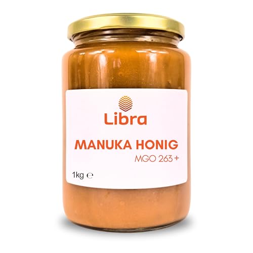 Libra 1kg Manuka Honig MGO 263+ | Neuseeland | naturbelassen | roh | Top Qualität | laborgeprüft | LIBRA FOOD von Libra