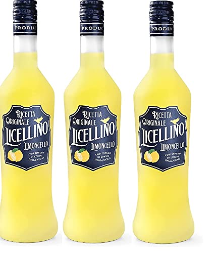 3 Flaschen Licellino Limoncello Liquer a 0,7l Zitronen Likör (3 x 0,7l) 26% Vol. von Licellino