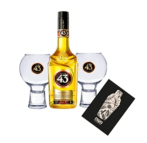 Licor 43 Set Geschenkset - Licor 43 0,7l (31% Vol) + 2x Gläser Glas- [Enthält Sulfite] Likör Liquor 43er von Licor 43-Licor 43