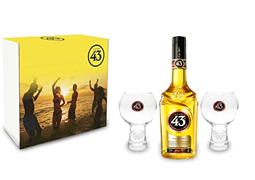 Licor 43 Geschenkbox Set/Geschenkset - Licor 43 Liqueur 07L (31% Vol) + 2x Gläser Likör Liquor 43er von Licor 43