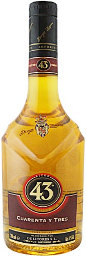 Licor 43 Original (1x0,7l) 31% vol., Aromen von Vanille, mediterranen Zitrusfrüchten und aromatischen Gewürzen, trinke ihn pur, auf Eis, mit Milch, mit Espresso oder als fruchtigen Longdrink von Licor 43