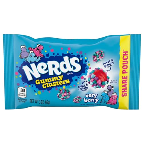 WONKA NERDS CANDY | 46,7g - 141g Fruity Flavored Candy | Fruchtige Mini-Dragees | USA (Very Berry Gummy Cluster 85g) von Lifeofvape