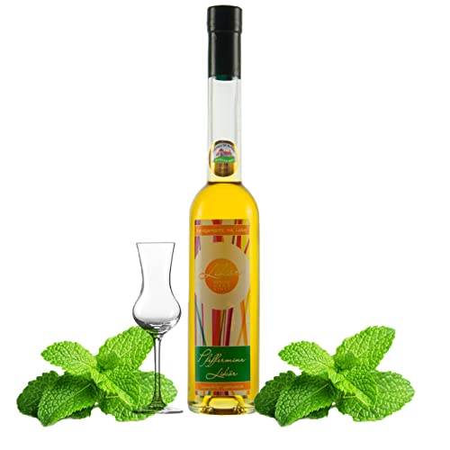 Premium Pfefferminzlikör | Kräuterlikör 350ml 21,7% vol. | Kräuter Likör mit Pfefferminze | Ideal als Geschenk für Likör Liebhaber | Partylikör Partyshot | Peppermint Liqueur Geschenk von Likör-Genusswerkstatt