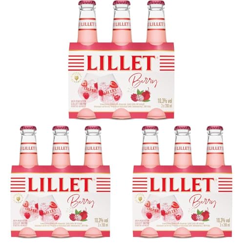 Lillet Berry, vorgemischter Drink aus Lillet Blanc, Erdbeer- & Himbeer-Aromen, fruchtiger Aperitif, aromatisiertes alkoholisches Mixgetränk, 3 x 200ml (Packung mit 3) von Lillet