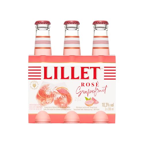 Lillet Rosé Grapefruit, vorgemischter Drink aus Lillet Rosé & Grapefruit-Aroma, fruchtiger Aperitif, aromatisiertes alkoholisches Mixgetränk, 3 x 200ml von Lillet