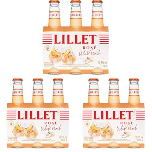 Lillet Rosé White Peach, vorgemischter Drink aus Lillet Rosé & Pfirsich-Aroma, fruchtiger Aperitif, aromatisiertes alkoholisches Mixgetränk, 3 x 200ml (Packung mit 3) von Lillet