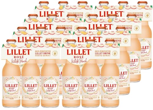 Lillet Rosé White Peach, vorgemischter Drink aus Lillet Rosé & Pfirsich-Aroma, fruchtiger Aperitif, aromatisiertes alkoholisches Mixgetränk, 8 x 3 x 200ml von Lillet