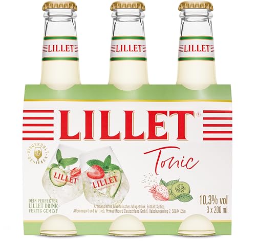 Lillet Tonic Mixgetränk, Gurke und Minze, 3 x 200 ml von Lillet