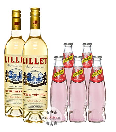 Lillet Wild Berry Set: 2 x Lillet Blanc (17% Vol, 0,75 L) + 5 x Schweppes Wild Berry (0,2 L, inkl. 0,50€ Pfand) von Lillet