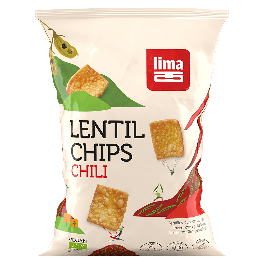 Bio Lentil Chips Chili MHD 09.09.24 von Lima