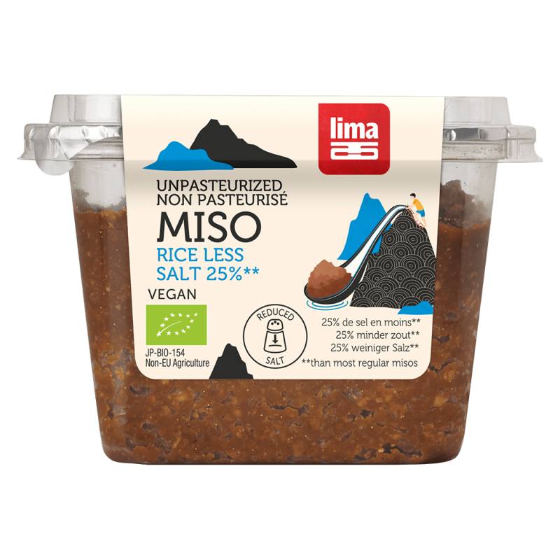 Bio Miso 25% weniger Salz unpasteurisiert von Lima