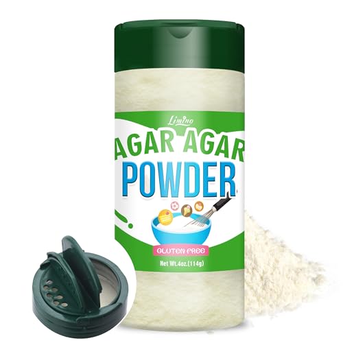 Agar Agar Pulver 114g, 100% Veganes Gelatinepulver, Natürliches Verdickungsmittel für Kochen, Marmeladen. Reich an Ballaststoffen, Geschmacksneutrales Gelmittel für Gelee, Käse und Desserts. von Limino