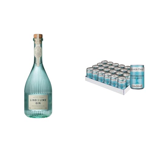 Gin Tonic Lind and Lime|Fever Tree Tonic Water Mediterranean 24er Dosen | Gin Tonic Set | Das perfekte Drink-Geschenk zum Fest von Lind and Lime