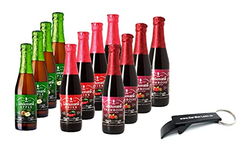 KÜSTENBUDDEL© Craftbeer Bierpaket 24x 0,25L Lindemanns Kriek Apple Himbeere inkl. Öffner 12256 von Lindemanns