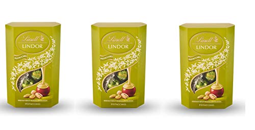 3x Lindt Lindor Pistacchio Milchschokoladen pralinen gefüllt mit Pistaziencreme 200g von Lindor