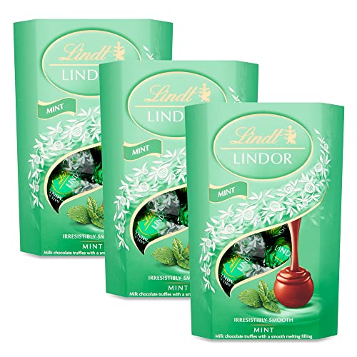 3 x 200 g Lindor Selection Minzschokoladen-Trüffel, Weihnachtsstrumpf, Süßigkeiten, Snack-Füller, Geschenk von Lindt Chocolates