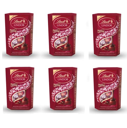 6x Lindt Lindor Cornet Doppio Cioccolato Pralinen mit Milchschokolade und zarter dunkler Schokoladenfüllung 200g von Lindt Lindor