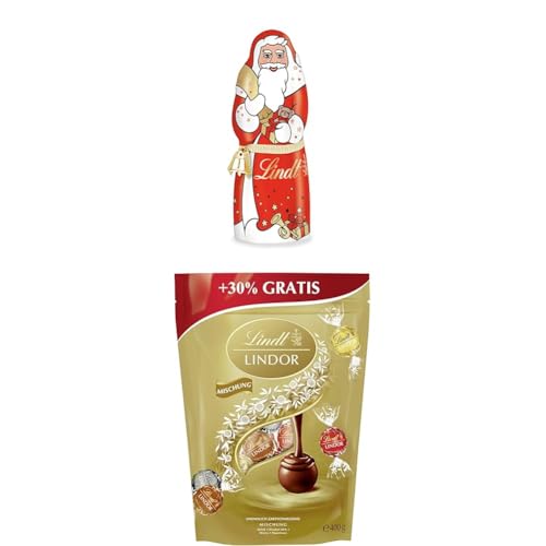 Bundle aus Lindt Vollmich Weihnachtsmann | 33 x 70 g + Lindt Schokolade LINDOR Kugeln Mischung | 399g von Lindt & Sprüngli