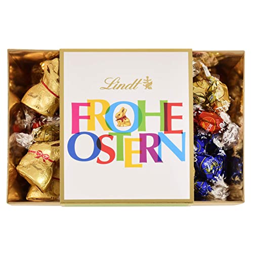 Lindt Schokolade Buntes Osternest | 310 G | 8 X Mini GOLDHASEN, 26 X LINDOR Vollmilch-Eier, 15 X LINDOR Eier WeiÃŸ, 10 X LINDOR Eier Feinherb | Oster Schokolade | Schokoladengeschenk von Lindt & Sprüngli