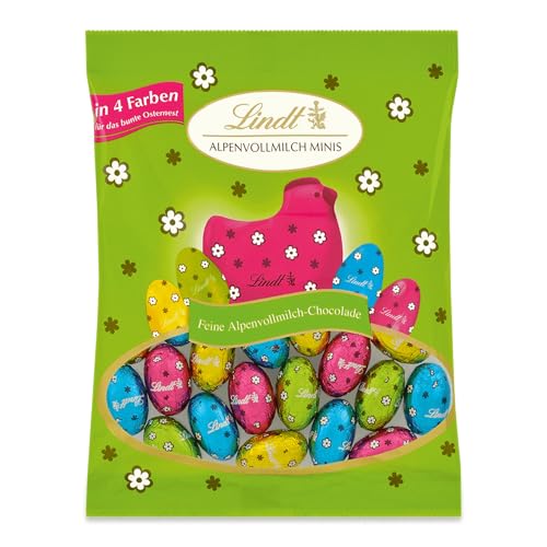 Lindt Schokolade Deko Vollmilch Mini-Eier | 2 x 180 g Beutel | Fröhlich-bunt verpackte Premium Vollmilch Schokoladeneier in vier Farben zu Ostern | Osterschokolade | Schokoladengeschenk von Lindt & Sprüngli