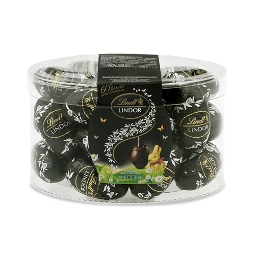 Lindt Schokolade LINDOR Eier 60% Kakao | 450 g | LINDOR Eier extra dunkel mit zartschmelzender Füllung und 60% Kakaoanteil | Oster Schokolade | Schokoladengeschenk | Ostereier von Lindt & Sprüngli