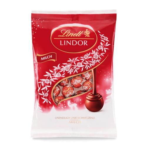 Lindt Schokolade Lindor Beutel Mini Milch| 100 g | Schokoladen-Geschenk zu Weihnachten von Lindt & Sprüngli