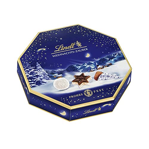 Lindt Schokolade Weihnachts-Zauber Pralinés , 2 x 100 g , 11 feinste Alpenvollmilch Pralinen mit weihnachtlichen Füllungen in 5 Sorten , Pralinen-Geschenk zu Weihnachten , Schokoladen-Geschenk von Lindt & Sprüngli