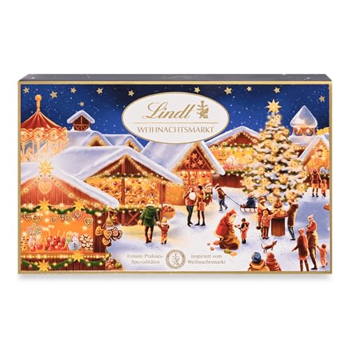 Lindt Schokolade Weihnachtsengel Pralinés | 200 g | 19 Pralinés aus feinster Vollmilchschokolade in 7 Sorten | Schokoladen-Geschenk zu Weihnachten | Pralinen-Geschenk von Lindt & Sprüngli