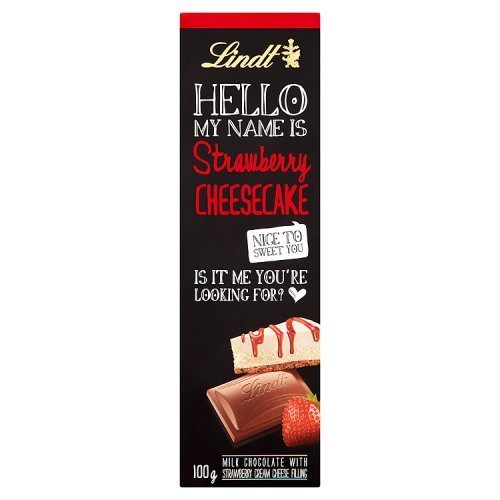 Lindt & Sprüngli Hello, Strawberry Cheesecake Tafel, 4er Pack (4 x 100 g) von Lindt & Sprüngli