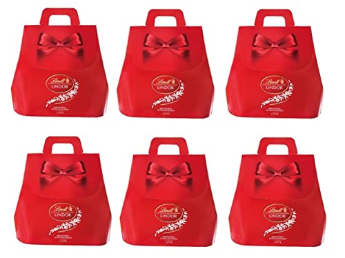 6x Lindt Lindor Bag Latte Praline con Cioccolato al Latte e morbido ripieno Pralinen mit Milchschokolade und weicher Füllung 190g von Lindt