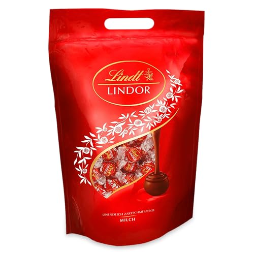 Lindt Schokolade LINDOR Kugeln Milch | 2 kg Beutel | Ca. 155 LINDOR Kugeln aus Vollmilch-Schokolade mit zartschmelzender Füllung | Pralinengeschenk | Großpackung | Schokoladengeschenk von Lindt