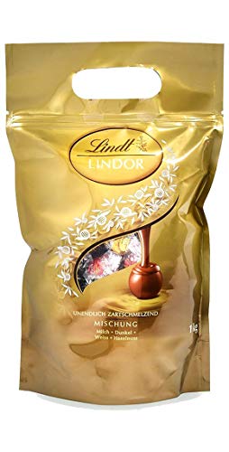 Lindor Mischung, 1 kg Beutel, ca. 80 Lindt Schokoladen Kugeln (1er Pack) von Lindt