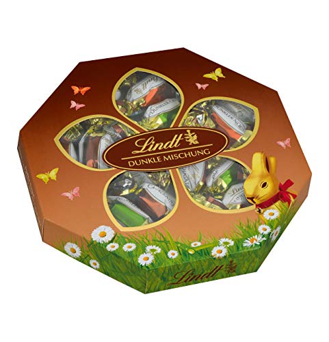 Lindt Doppeldreh Schokoladen Eier Kasette, dunkle Spezialitäten Eier- Mix, 16 Eier, 4er Pack (4 x 165 g) von Lindt