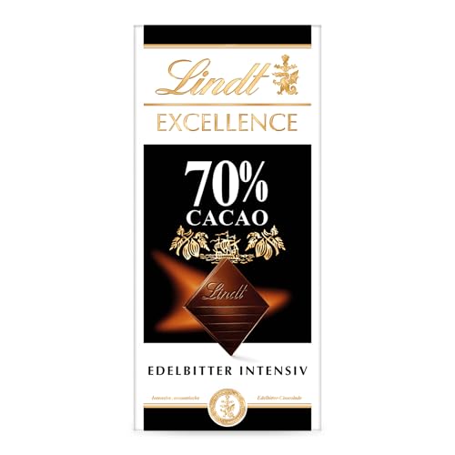 Lindt EXCELLENCE 70 % Kakao - Edelbitter-Schokolade | 100 g Tafel | Vollmundige Bitter-Schokolade | Intensiver Kakao-Geschmack | Dunkle Schokolade | Vegane Schokolade | Schokoladengeschenk von Lindt