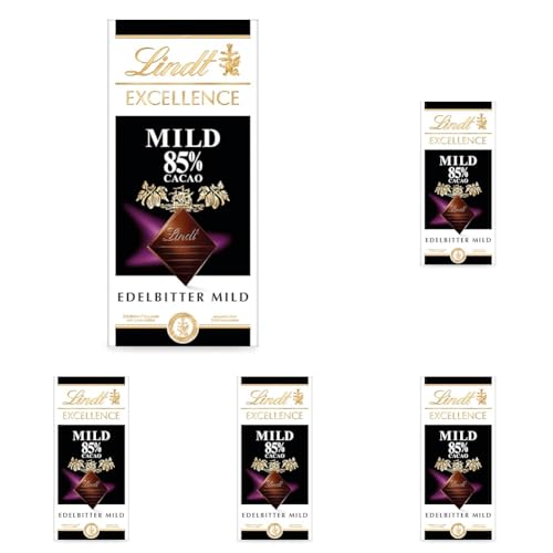 Lindt EXCELLENCE 85% Kakao - Milde Edelbitter-Schokolade | 100 g Tafel | Extra milde Bitter-Schokolade | Intensiver Kakao-Geschmack | Dunkle, Vegane Schokoladengeschenk | 100g (5er Pack) von Lindt