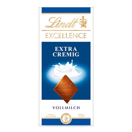 Lindt EXCELLENCE Extra Cremig - Vollmilchschokolade | 100 g Tafel | Zartschmelzende Edel-Vollmilchschokolade mit cremig-milchigem Aroma | Intensiver, langanhaltender Geschmack | Schokoladengeschenk von Lindt