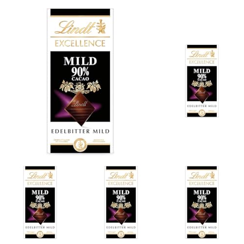 Lindt EXCELLENCE Mild 90% Kakao - Milde Edelbitter-Schokolade | 100 g Tafel | Extra milde Bitter-Schokolade | Intensiver Kakao-Geschmack | Dunkle Schokolade | Vegane Schokolade | Schokoladengeschenk von Lindt