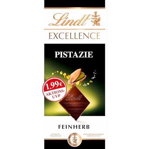 Lindt EXCELLENCE Pistazie - Feinherbe Schokolade | 100g Tafel | Mit Pistazie | Intensiver Kakao-Geschmack | Dunkle Schokolade von Lindt