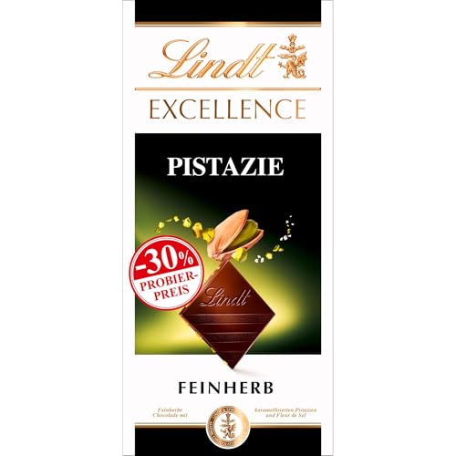 Lindt EXCELLENCE Pistazie - Feinherbe Schokolade | 100g Tafel | Mit Pistazie | Intensiver Kakao-Geschmack | Dunkle Schokolade von Lindt