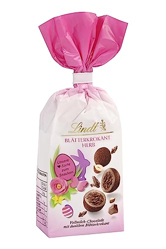 Lindt Frühlings-Snacking, Blätterkrokant herb, Oster-Schokolade zum Verschenken und Genießen, 1er Pack (1 x 100 g) von Lindt