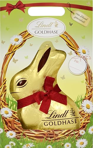 Lindt Goldhase 1kg, Vollmilch, von Hand gewickelt in einer durchsichtigen Box, Schokoladen Geschenk, 1er Pack (1 x 1 kg) von Lindt