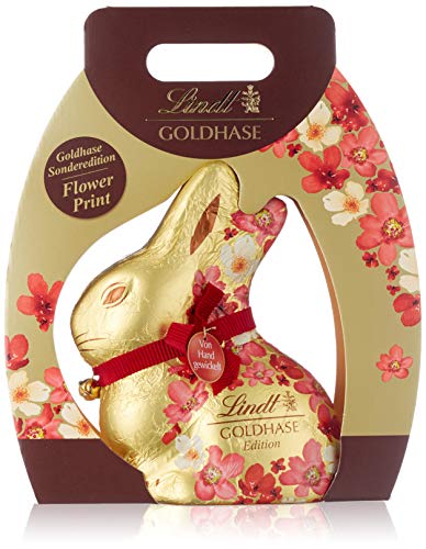 Lindt Goldhase Vollmilch Blumen Edition 500g mit einer Höhe von 34cm, Schokoladen Geschenk, glutenfrei, 2er Pack (2 x 500 g) von Lindt