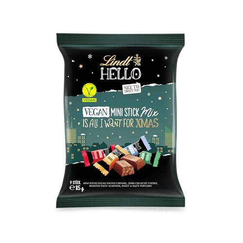 Lindt HELLO Schokolade zu Weihnachten | 80g | HELLO Mini-Stick Mix Vegan Xmas | stylische Weihnachtsschokolade | Schokoladengeschenk von Lindt