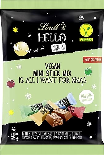 Lindt HELLO Schokolade zu Weihnachten | Mini Stick Mix vegan | 85 g | vier Sorten mit Hafer Drink | Weihnachtsschokolade von Lindt