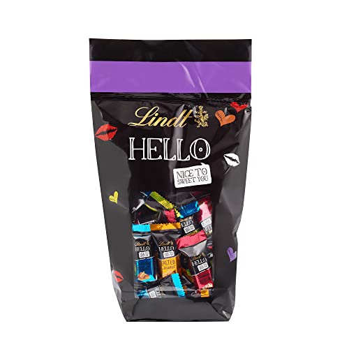 Lindt Hello Mini Stick Mix Beutel, 4 Sorten gefüllte Alpenvollmilch, Geschenk, Schokolade, 600 g von Lindt